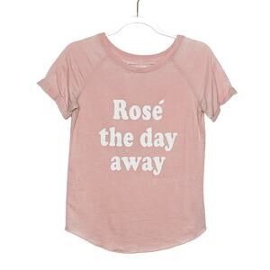 GRAYSON THREADS Rose The Day Away Short Sleeve T-Shirt Scoop Neck Pink Size XS